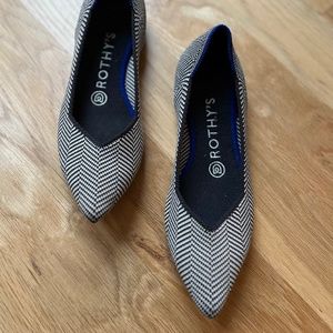 Rothy’s Flannel Gray Herringbone Flats size 7